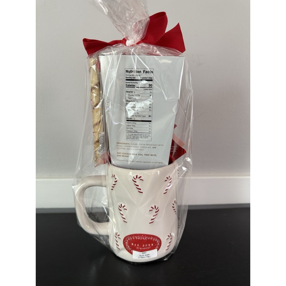Rae Dunn Christmas Merry Mug With Ghirardelli  Dark Chocolate Raspberry Squares‎ - Picture 2 of 2